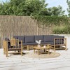 vidaXL Garden Lounge Set Dark Grey, Natural Bamboo Bamboo Medium Durable - 2 of 4
