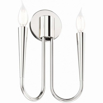 Polished Nickel Modern 2-Light Wall Sconce