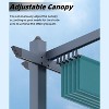 Outdoor Aluminum Pergola, Metal Freestanding Shelter with Adjustable Sun Shade Canopy, Reinforced Frame Outdoor Shelter for Patios - 4 of 4