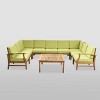 10pc Perla 10pc Acacia Wood Patio Seating Set - Teak/Green - Christopher Knight Home - 2 of 4