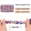 Alilang Elastic Sequin Trim, 1.2 Inch 3 Row Multicolored Flat Glitter Paillette Sequin Ribbon, Metallic Stretch Sequin Strip Sewing DIY Craft, 4 Yards - 2 of 4