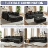 113.5'' Modular Corduroy Sectional Sofa,U Shaped Convertible Couch with Storage Ottoman and Chaise,6-Seater for Living Room-Baofuwish - 3 of 4
