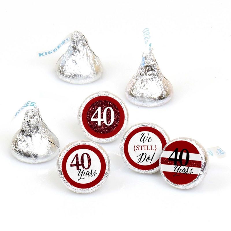 Big Dot of Happiness We Still Do - 40th Wedding Anniversary - Party Round Candy Sticker Favors - Labels Fits Chocolate Candy (1 sheet of 108), 1 of 6