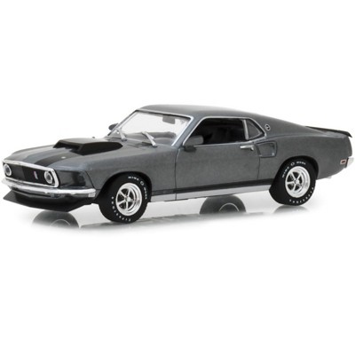 1969 Ford Mustang BOSS 429 Gray with Black Stripes "John Wick" (2014) Movie 1/43 Diecast Model Car by Greenlight