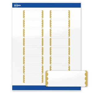 Avery® Labels, 1" x 2-5/8", Gold Dots Edge, Glossy White, 160ct - 1 of 4
