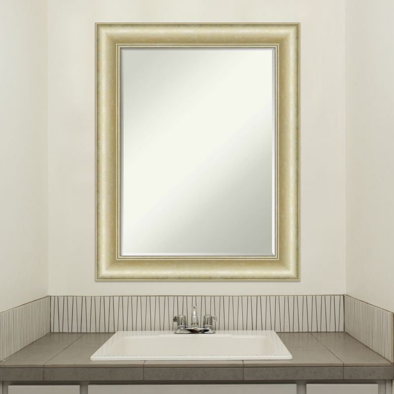 Amanti Art Textured Light Gold Petite Bevel Bathroom Wall Mirror 29 x 23 in., 5 of 9