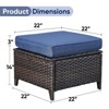 Gymojoy Outdoor Patio Footstool Ottomans with Cushion - 2 of 4