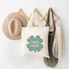 City Creek Prints Pinch Proof Shamrock Canvas Tote Bag - 15x16 - Natural - 2 of 2