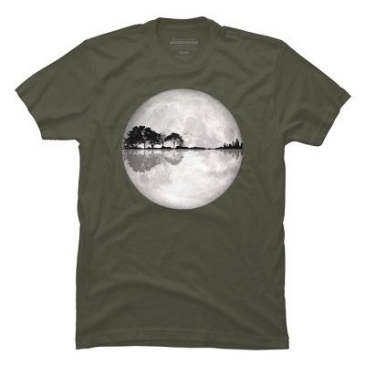Men's Design By Humans Moonlight Nature Guitar II By Maryedenoa T-Shirt
