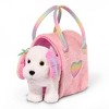 Pucci Pups Plush Fuzzy Pink Sparkly Glam Bag & Maltese Pup - 2 of 4