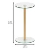 iDesign Round Pedestal Drink Table for Small Spaces - Clear/Soft Brass - 3 of 4