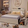 Twin Bed Frame with Storage Headboard, Girls Bed Frame with 2 Drawers - 4 of 4