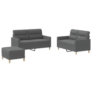 vidaXL Sofa Set Dark Grey Fabric (100% polyester), metal, textilene, plywood - 1 of 4