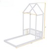 Fontoi Beds, Twin Floor Bed with Roof-framed Headboard, Wood Bed with Headboard Guardrails for Girls and Boys, White, 44.8"*80"*77.8" - 4 of 4