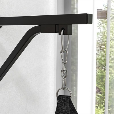 Black Steel Wall Mount Heavy Bag Set with Boxing Gloves and Hand Wraps
