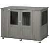 45" Wooden Dog Crate Furniture for Large Dogs,Indoor Pet Kennel End Table with Locking Doors and Steel Ventilation Panels - LAOTIES - 4 of 4