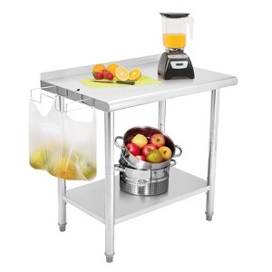 Stainless Steel Table, Heavy-Duty Metal Commercial Prep Table with Open Storage Racks for Restaurant Kitchens, Home, Hotels, Food Preparation - 1 of 4
