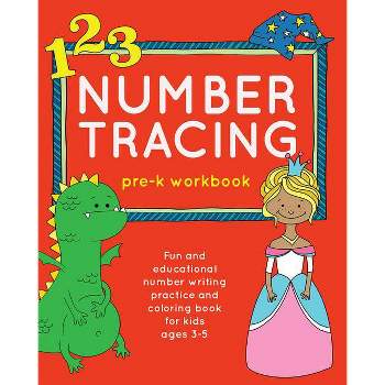 Number Tracing Pre-K Workbook - (Books for Kids Ages 3-5) by  Editors of Little Brown Lab (Paperback)