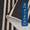 Washable Modern Stripe Accent Rug, Non Slip Non Shedding Carpet, Foldable Low Pile Mat for Laundry Bedside Bedroom Living Room - 2 of 4