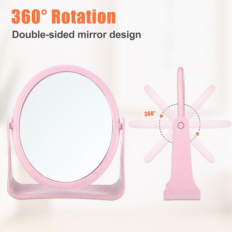 Unique Bargains Plastic Double-Sided Rotating Round Makeup Mirror 1 Pc, 4 of 7