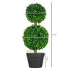 Aghana Digitals 23.5" UV-Protected Artificial Boxwood Double Ball Topiary Trees, 2-Pack Fake Plants - 2 of 4