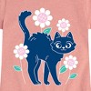Girls' - Instant Message - Cat And Flowers Fitted Short Sleeve Graphic T-Shirt - 2 of 4