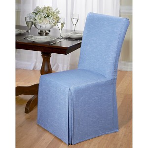 Blue Chambray Dining Room Chair Slipcover - Madison Industries