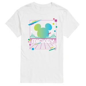 Men's - Disney - Mickey Vaporwave Sunset Short Sleeve Graphic T-Shirt - 1 of 4