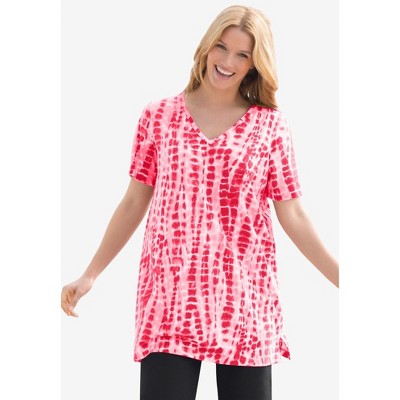Woman Within V-Neck Tie-Dye Tunic
