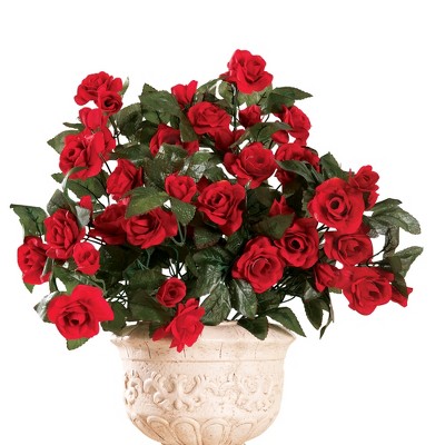 Collections Etc Artificial Floral Rose Bushes - Set of 3, Maintenance Free