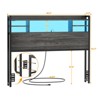 Aheaplus Headboard with Storage shelves and Charging Station, Wood Headboard with LED Light - 4 of 4