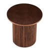 CENGHU Wood Round Dining Table for 4, Modern Farmhouse Kitchen Table, End Table with Wood Strip Base for Kitchen, Living Room, Dining Room - 3 of 4