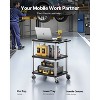 VEVOR Utility Cart, 300 lbs Load Capacity, 27.6 x 18.1-inch Service Cart, Three-Shelf Heavy Duty Plastic Utility Cart with 360° Swivel Wheels, Black - 3 of 4