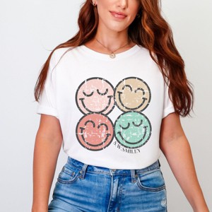 Simply Sage Market S.W.Smiley Smiley Face Grunge Garment Dyed Tee - 1 of 4