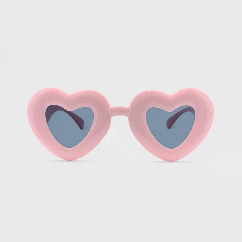 Women&#39;s Plastic Heart Sunglasses - Wild Fable&#8482; Pink, 1 of 3