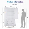 GlasFlength Decorative Storage Cabinets ， Kitchen Bedroom and Living Room Clothes Bathroom Locker White 31.5"*15.7"*71" - 4 of 4