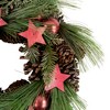 Northlight Real Touch™️ Pine and Pinecone Artificial Christmas Wreath with Stars  - 13.5" - Unlit - 3 of 4