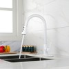LOVMOR Single Handle Pull-Down Sprayer Kitchen Faucet with Three-function Pull Out Sprayer head, Deckplate in White - 3 of 4