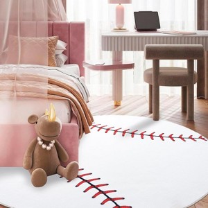 Round Ball Pattern Area Rug, Fluffy Washable Area Rug for Living Room Kids Room Nursery Playroom Decor - 1 of 4