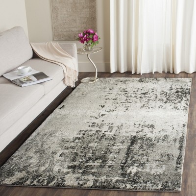 Luxurious Abstract Shag Area Rug in Gray - Easy Care Synthetic