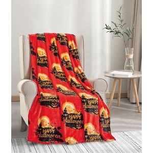 Super Spooky and Comfy Microplush Halloween Throws (50" x 60") - 1 of 2