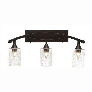 Toltec Lighting Bow 3 - Light Vanity in  Bronze with 4" Clear Bubble Shade - 1 of 1