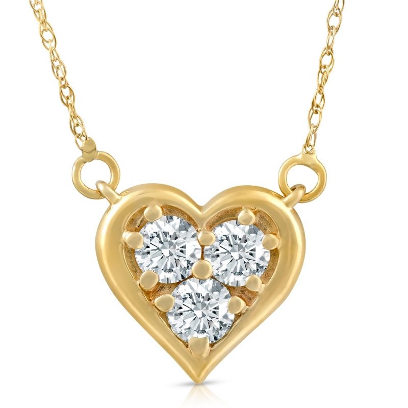 Pompeii3 1/2Ct Diamond Heart Pendant 14k White Yellow or Rose Gold Lab Created Necklace, 1 of 5