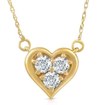 Pompeii3 1/2Ct Diamond Heart Pendant 14k White Yellow or Rose Gold Lab Created Necklace