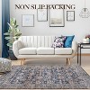 8x10 Vintage Rug – Low-Pile Non-Slip Washable Distressed Carpet, Stain-Resistant Indoor Throw for Bedroom, Dining, Home Office, Blue - 4 of 4