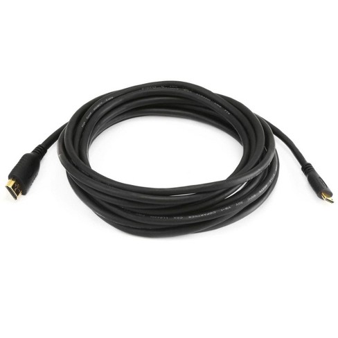 Monoprice Hdmi To Mini Hdmi Cable - 3 Feet - Black  High Speed, Small  Diameter, 4k@60hz, 18gbps, 36awg, Compatible With Dslr Camera / Tv / Laptop  / : Target