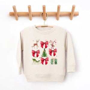 The Juniper Shop Coquette Christmas Collage Toddler Graphic Sweatshirt - 1 of 3