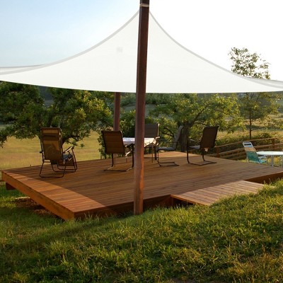Off-White HDPE Square Sun Shade Sail for Patio, 16x16ft