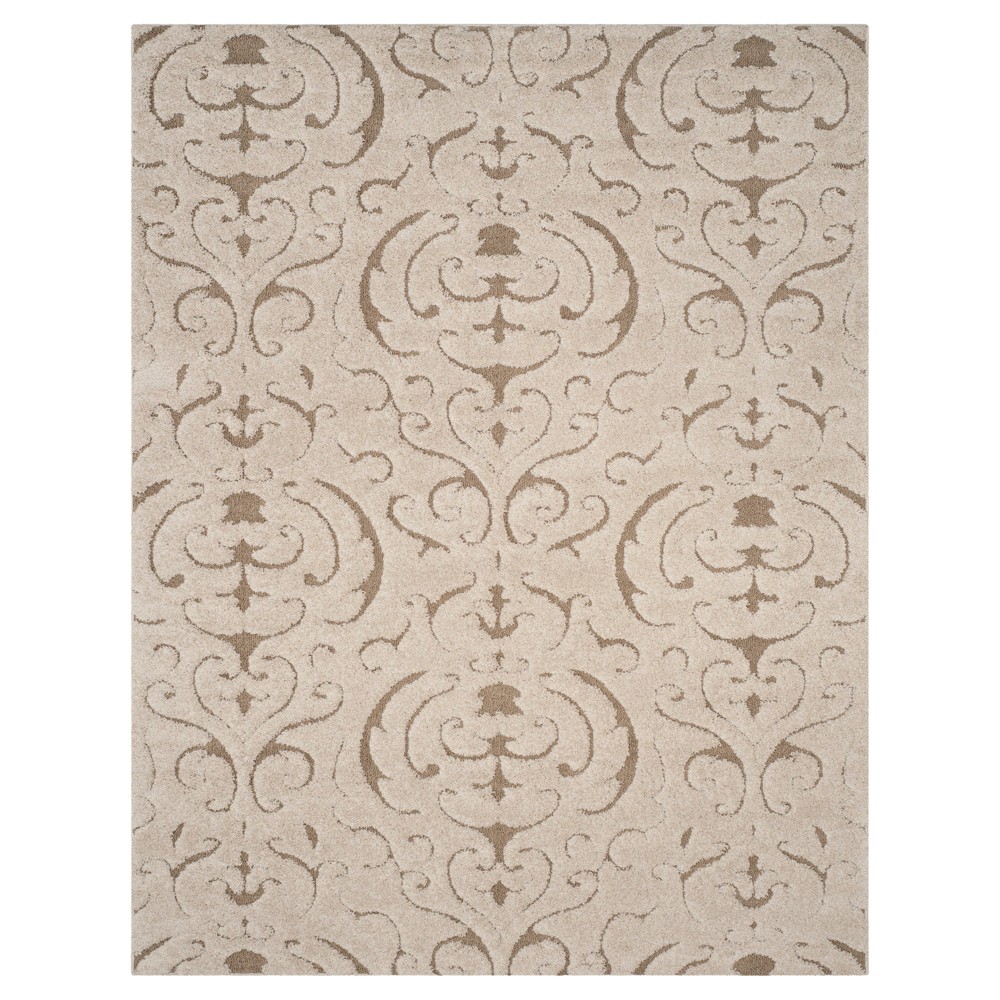 Cream/Beige Abstract Shag/Flokati Loomed Area Rug - (5'3inx7'6in) - Safavieh