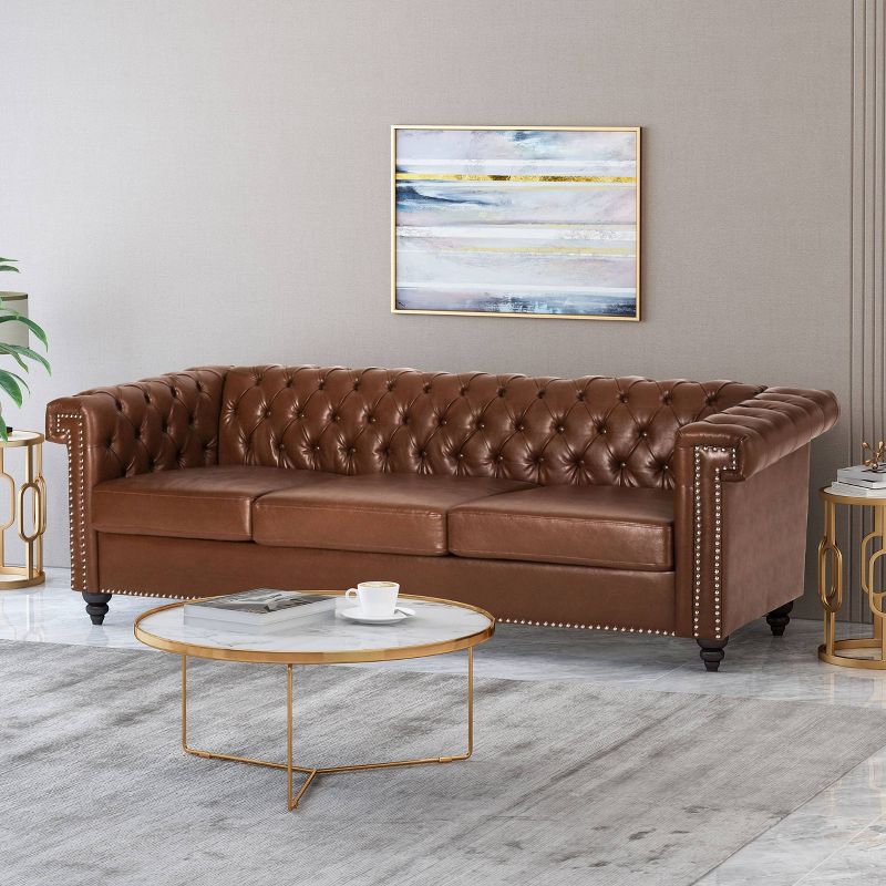 Parkhurst Tufted Chesterfield 3 Seater Sofa - Christopher Knight Home, 3 of 12